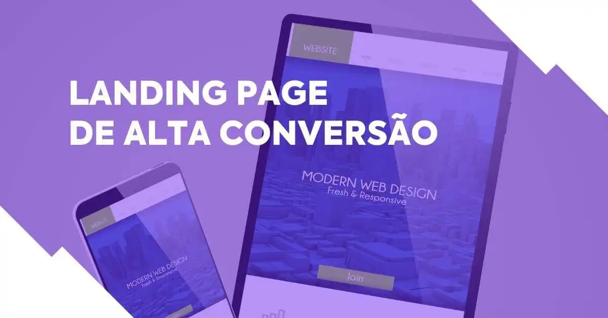 Exemplo visual de criação de landing page para conversão com design responsivo e foco em resultados